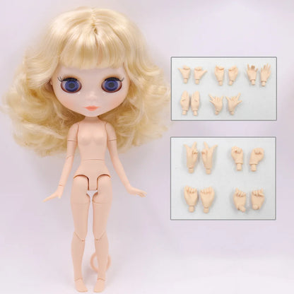 ICY DBS Blythe 1/6 BJD Doll - 30cm Jointed Body with White Skin & Shiny/Matte Face