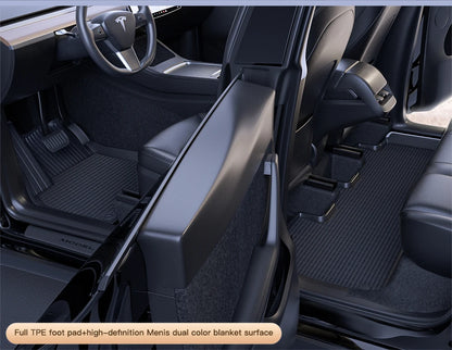 YZ Floor Mats for Tesla Model 3/Y 2021-2023 — Waterproof, Non-Slip TPE Car Accessories