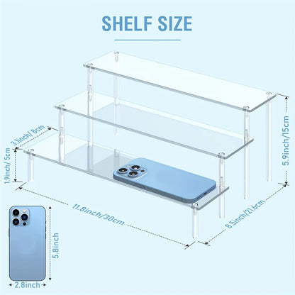 Multi-Layer Acrylic Cake Display Stand – Clear Trapezoidal Rack for Desserts & Cupcakes