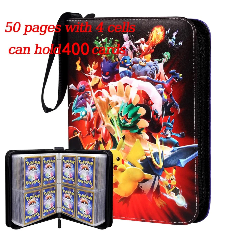 2025 Pokémon Card Album – 400pcs & 900pcs PU Zipper Collection Book for Cards, Photo Storage, Kids’ Toys & Gifts