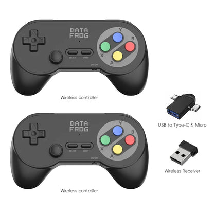 Data Frog PC07 Classic Wireless Retro Game Controller – Dual Receiver Gamepad for PC, Android TV & Arcade Gaming