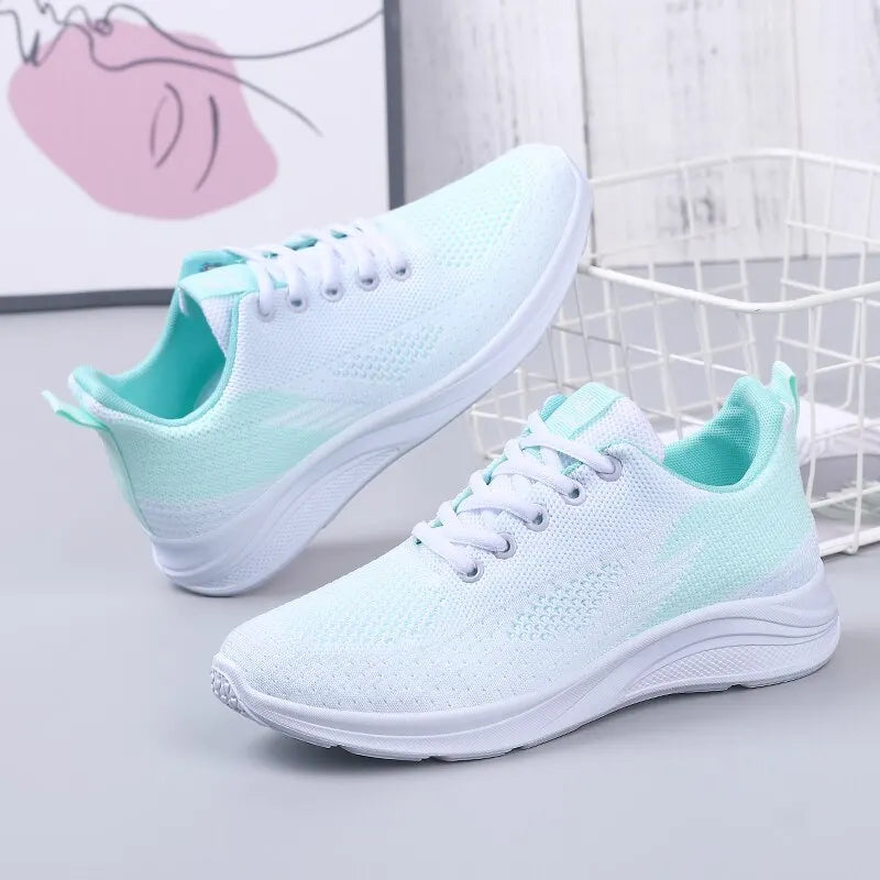 Spring New Women's Lightweight Mesh Running Shoes, Soft Sole Sport Casual Sneakers