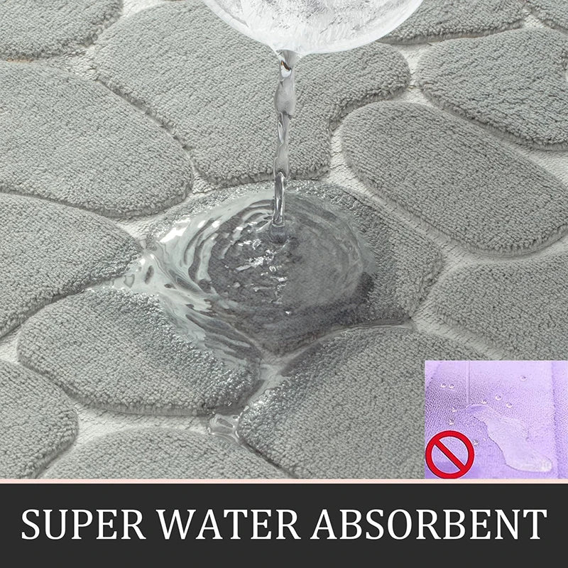 Super Absorbent Bath Mat - Slip-Resistant Anti-Slip Bathroom Rug for Bathtub, Toilet, and Entrance