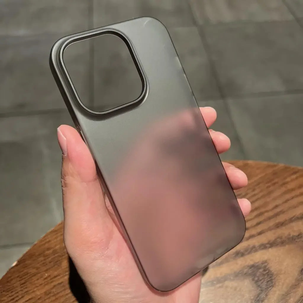Ultra-Thin Matte iPhone Case - Translucent Clear Hard PC Shockproof Slim Back Cover for iPhone 12–17 Pro Max & Plus Models