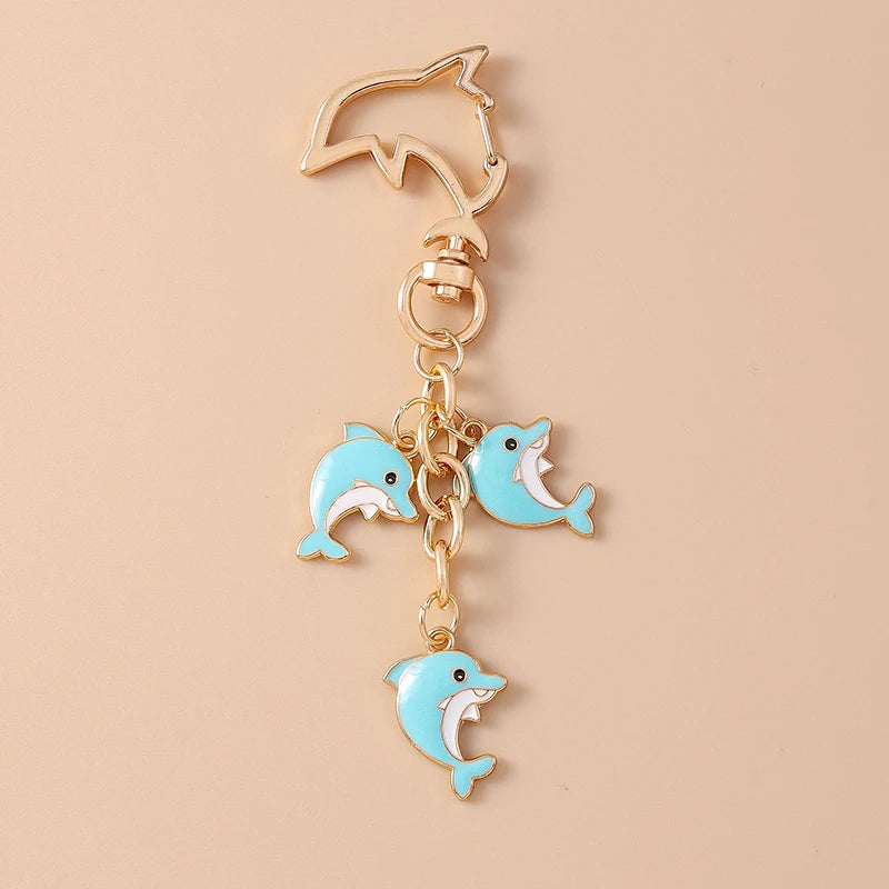 Summer Beach Shell Keychain – Octopus and Starfish Marine Life Pendant for Women, Girls, Handbag Decor, and Gifts