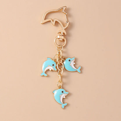 Summer Beach Shell Keychain – Octopus and Starfish Marine Life Pendant for Women, Girls, Handbag Decor, and Gifts