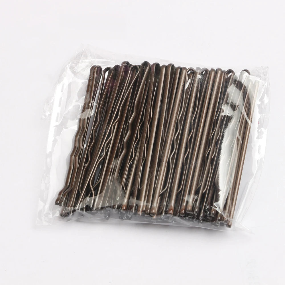 50Pcs Bobby Pin Hair Clips - Solid Grip Styling Pins for Women Girls Curly & Wavy Hairstyles