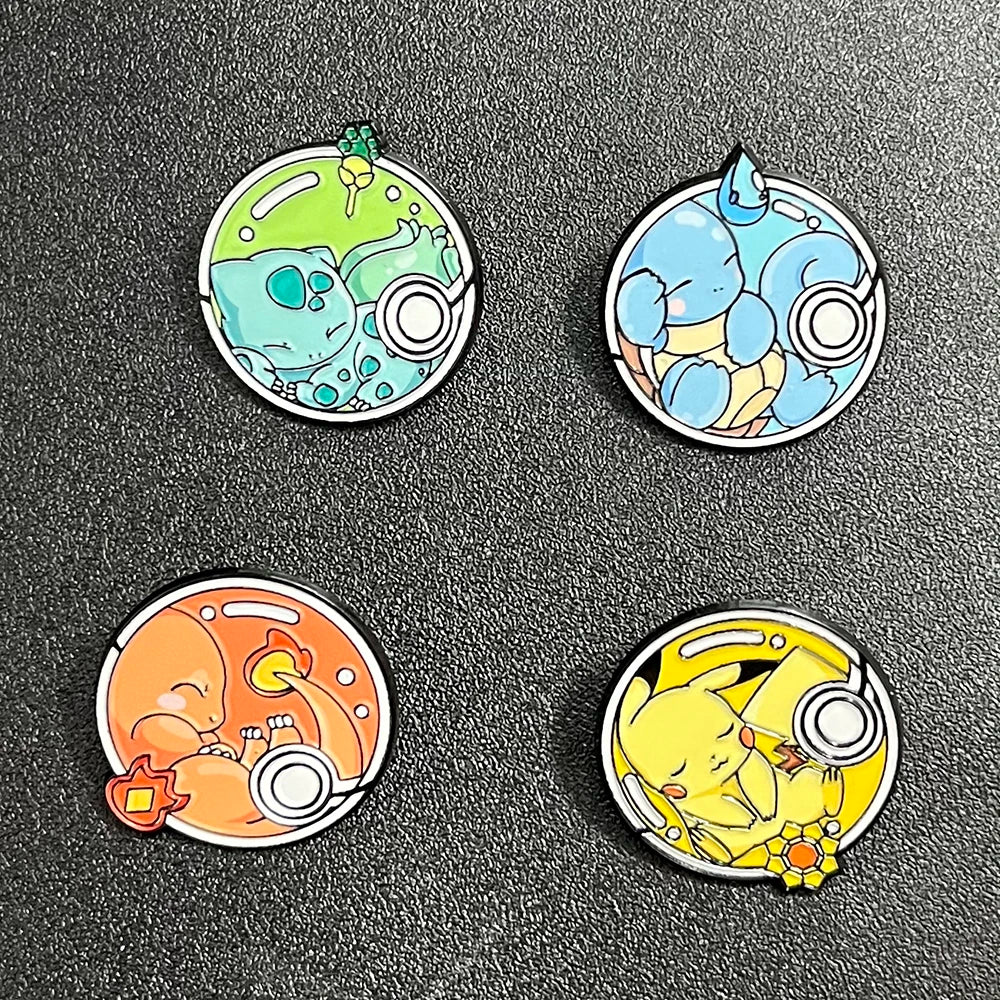 4-Piece Anime Elf Enamel Pin Set - Cute Cartoon Brooch Badges for Backpacks, Clothing, and Gifts for Friends