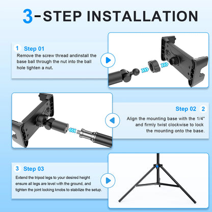 Xnyocn Tripod Floor Tablet Stand — Adjustable Holder for iPad Air, Pro, Mini & 4-13 Inch Tablets