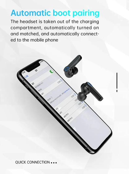 M19 Bluetooth Wireless Headset – TWS Gaming Earbuds with Noise-Cancelling, Touch Control & Mini Emergency Power Bank
