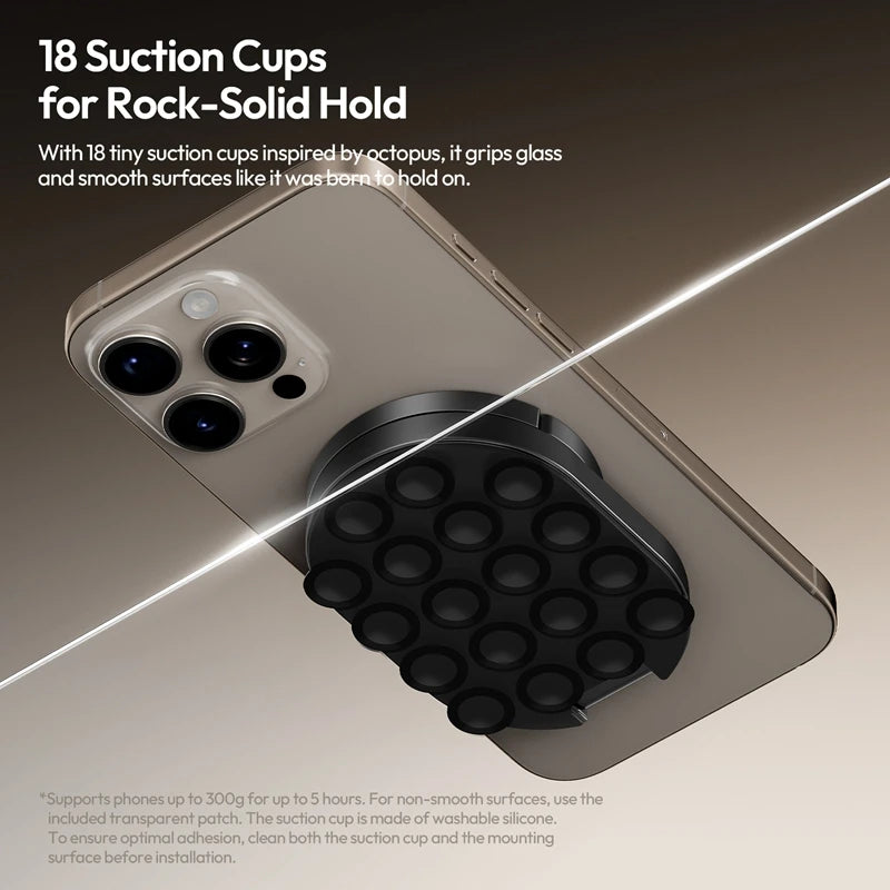Ulanzi MA39 MagLock Suction Cup Phone Mount – Magnetic Desktop Stand for Smartphones, Glass, Windows, Mirrors & Laptops Accessories