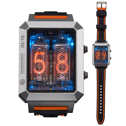 CYBERPUNK IN-16 Nixie Tube Watch – Hour & Minute Display with Wireless Charging