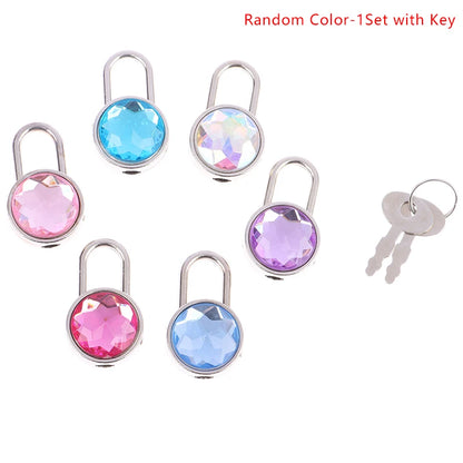 Vintage Heart-Shaped Metal Mini Padlock – Key Lock for Bags, Suitcases, and Luggage Boxes with Key