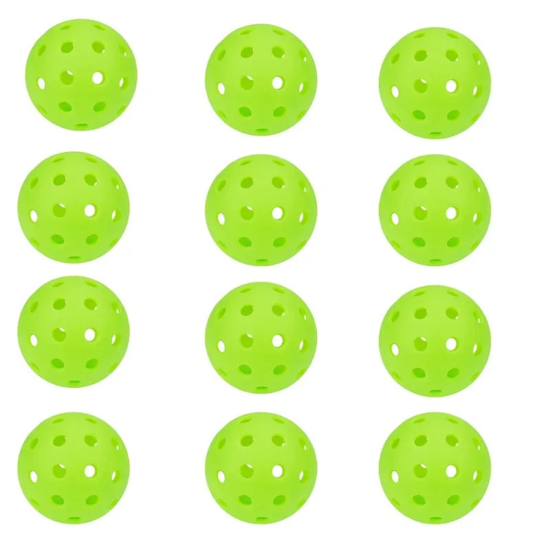 6/12pcs Indoor Pickleball Balls – Colorful & Durable 40-Hole 72mm Training & Practice Balls for Entertainment
