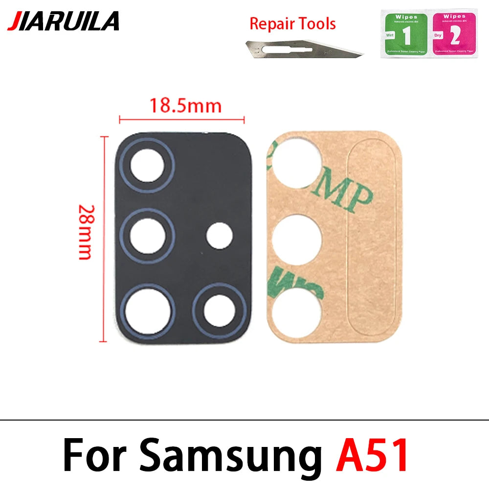 Rear Camera Glass Lens Replacement with Adhesive for Samsung M Series & A Series (M51, A10s, A20s, A12, A50s, A51, A71, M21, M31s)