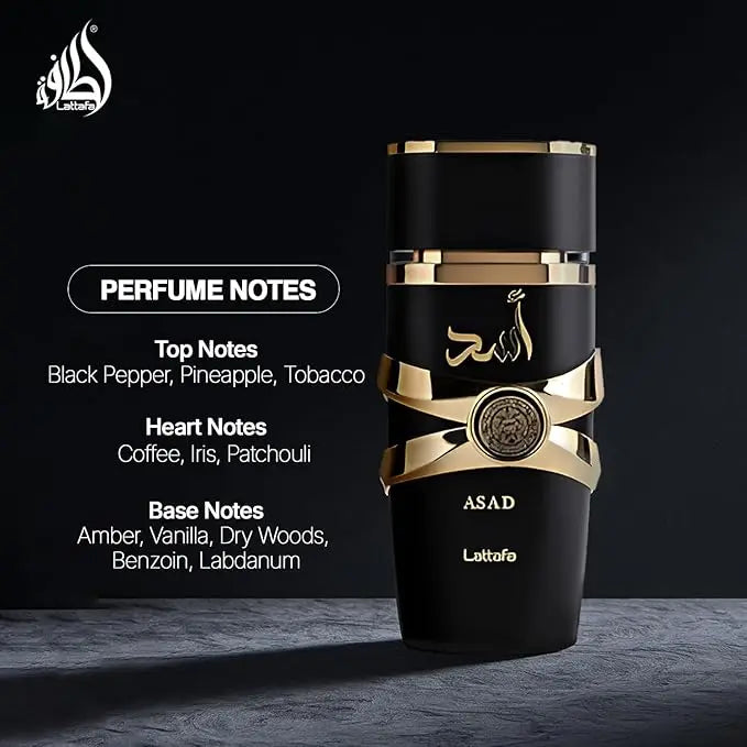 Lattafa Asad for Men — Arabian Pheromone Cologne to Attract Women, Fragrance Perfume for Men, Ideal Birthday Gift