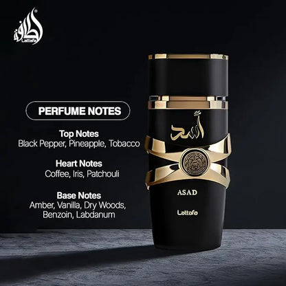 Lattafa Asad for Men — Arabian Pheromone Cologne to Attract Women, Fragrance Perfume for Men, Ideal Birthday Gift