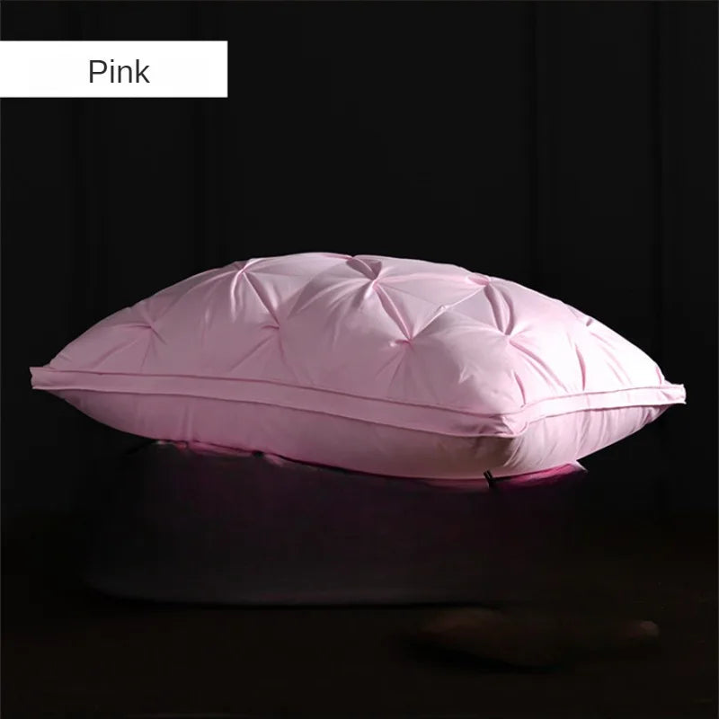 95% Goose Down Pillow – White Cotton Cover, 5-Star Hotel Quality, Low/Mid/High Loft for Sleeping, Rectangle Shape