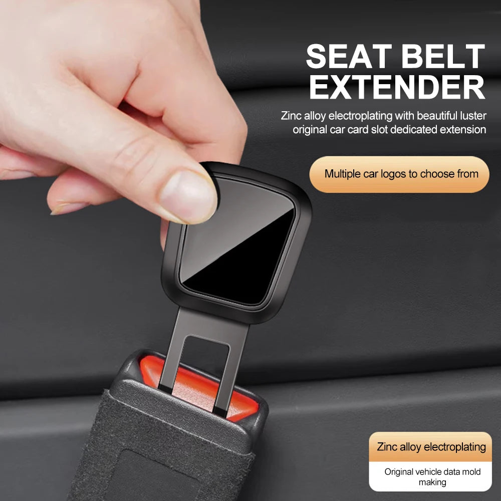2PCS Car Seat Belt Clip Extender – Universal Safety Seatbelt Buckle Plug Adapter Insert Socket Extension for Cars