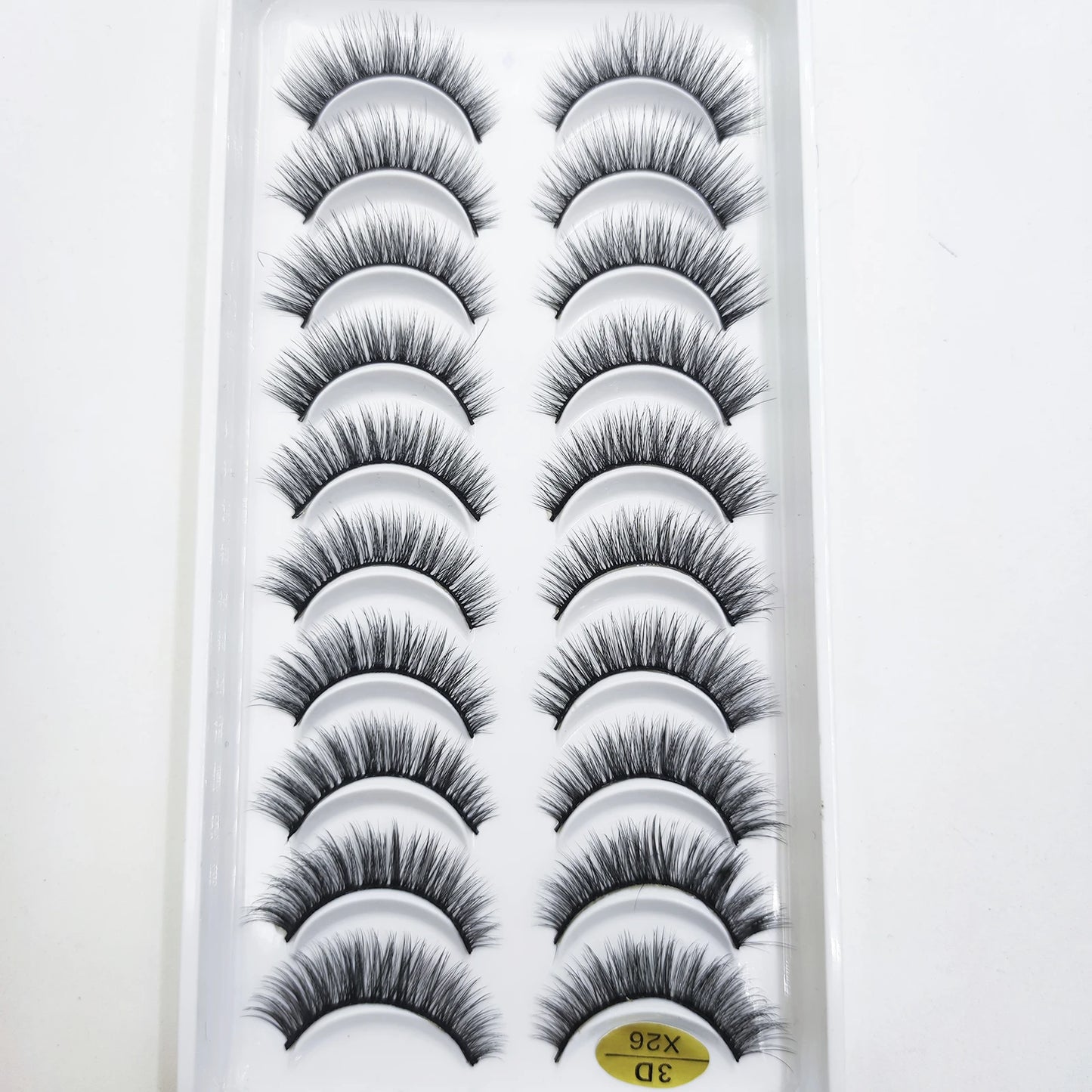 10 Pairs 3D Mink False Eyelashes – Soft Natural Cross Messy Dense Lash Extensions Makeup