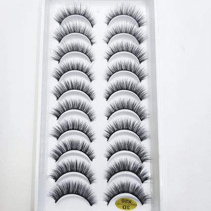 10 Pairs 3D Mink False Eyelashes – Soft Natural Cross Messy Dense Lash Extensions Makeup
