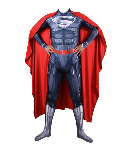 Adults Man of Steel Cosplay Costume – Superhero Zentai Bodysuit for Halloween and Party