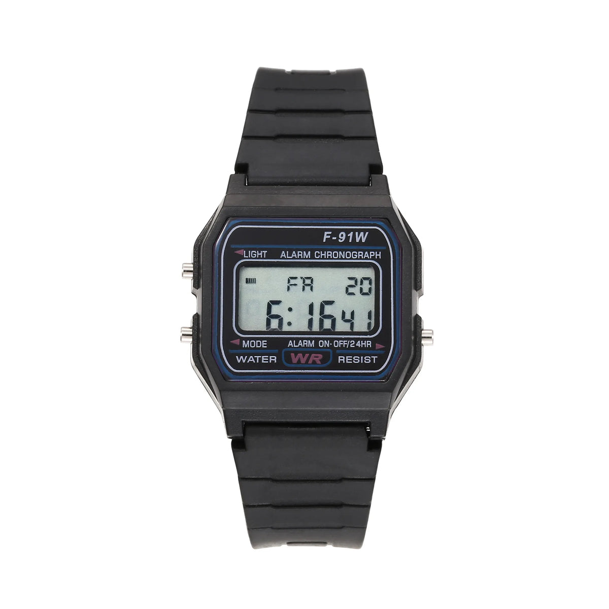 Multifunctional Digital Sports Watch for Kids and Women - F-91W Style LED Backlight Alarm Watch with Rubber Strap, Student Gift