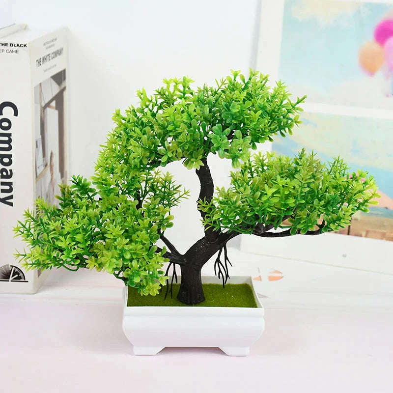 Artificial Bonsai Plants - Small Tree Pot, Fake Plant Flowers for Home, Room, Table Decoration, Hotel, and Garden Decor