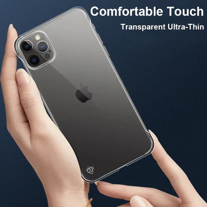 Slim Frameless Clear Phone Case – Transparent Plastic Cover for iPhone 15, 14, 13, 12 Mini, 11 Pro, XS Max, XR, X, 8, 7 Plus, SE 2022, 2020