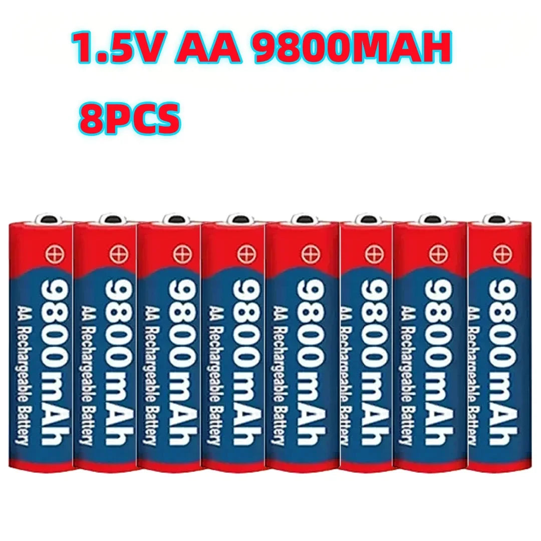 1.5V AA 9800mAh Rechargeable Battery – High-Quality Original AA for LED Lights, Toy Cameras, Microphones