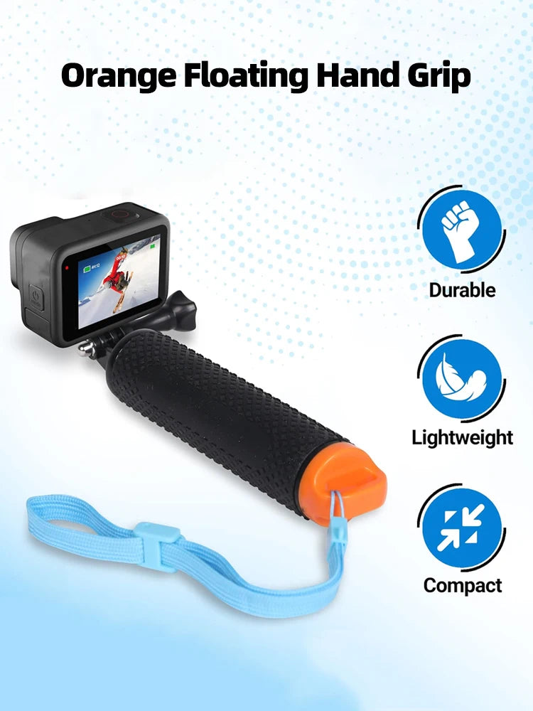 GoPro Floating Hand Grip Waterproof Handle & Selfie Stick - For GoPro Hero 13/12/11/10/9/8/7/6/5, Insta360 X4/X3, DJI Action 4/3