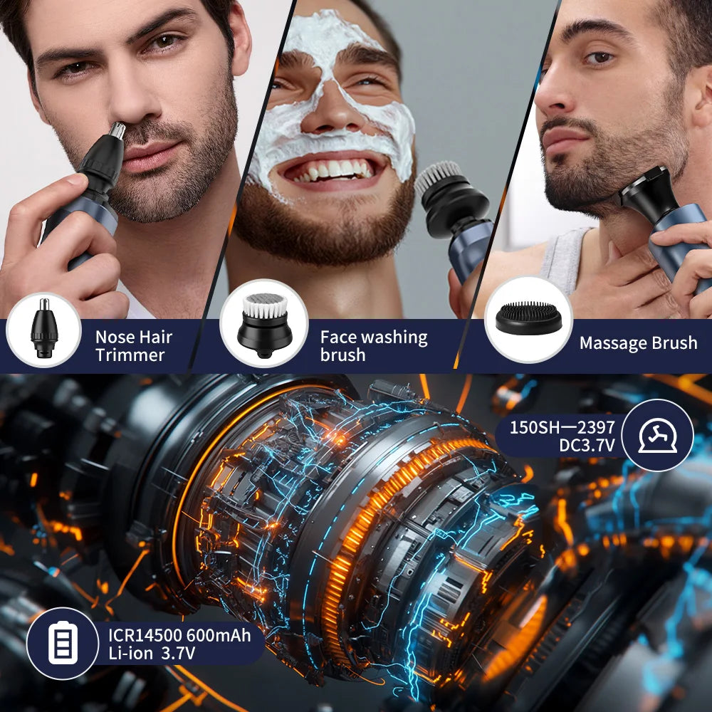 Sejoy Electric Razor for Men – 3-Blade Foil Shaver with 7500 RPM High-Speed Motor & Digital Power Display