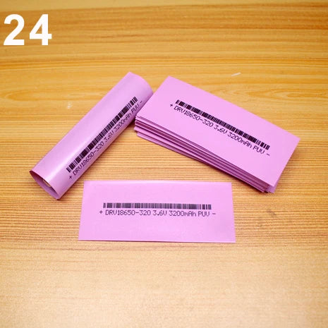 100pcs 18650 Lithium Battery Heat Shrink Wrap PVC Sleeves – Insulation Packaging Film for Battery Protection