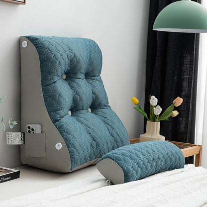 Soft Lumbar Bedside Cushion – Wedge Pillow for Back Support, TV Lounger & Reading, Decorative Bed Pillow