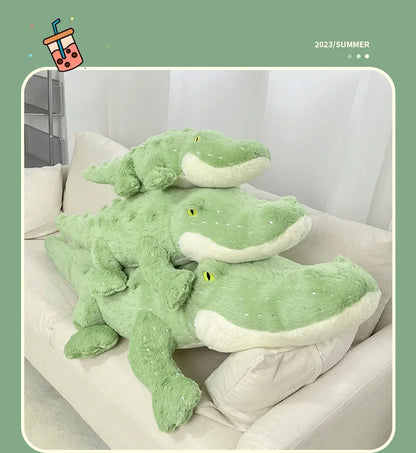 Soft Crocodile Plush Toy – Fluffy Stuffed Alligator Pillow Doll, Jungle Green Sofa Cushion, Birthday Gift