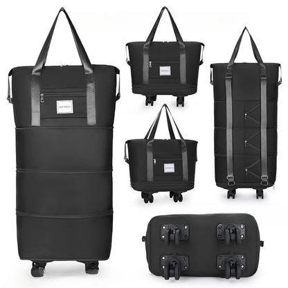 Large Capacity Travel Backpack with Wheels – Portable Double-Layer Luggage Bag, Universal Detachable Storage for Checked Travel