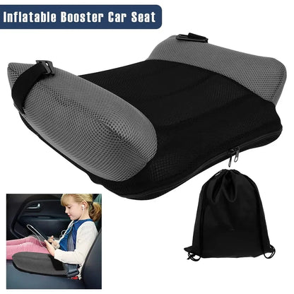 Inflatable Booster Car Seat - Portable PVC Travel Cushion for Kids with Comfortable Backless Design