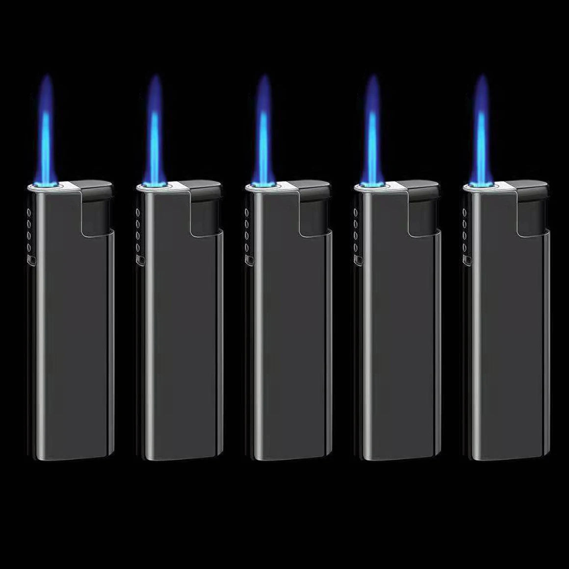 Outdoor Windproof Blue Flame Lighter – Direct Injection Cigarette Lighter for Camping & Smoking Tools (1/50 Pack)