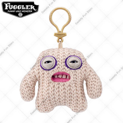 Original Fuggler Tooth Monster Keychain – Cute Wide-Eyed Plush Toy, Funny Ugly Monster Doll Pendant Gift