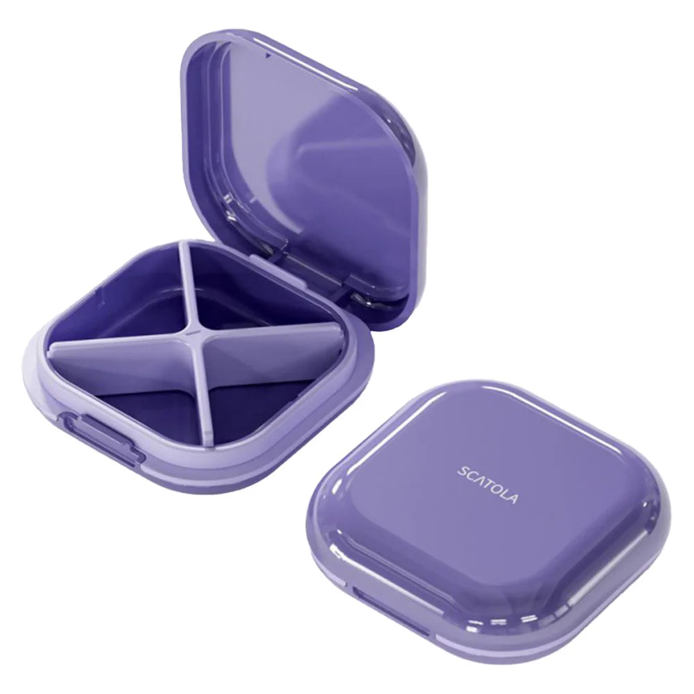 4-Grid Portable Pill Case – Moisture-Proof Medicine Organizer Box, Compact Travel Pill Storage Container for Outdoor & Daily Use