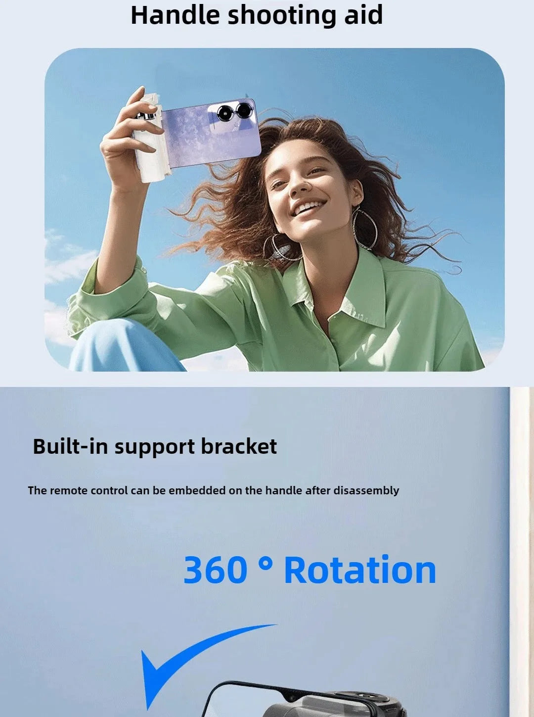 Super Mini Selfie Stick – Portable Phone Holder with Bluetooth Remote for Live Broadcast & Shooting