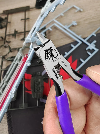 Model Pliers CR-V Ultra-Thin Single Blade Gundam Nipper – Non Slip Grip Sprue Cutter for Plastic Model Cutting & Building