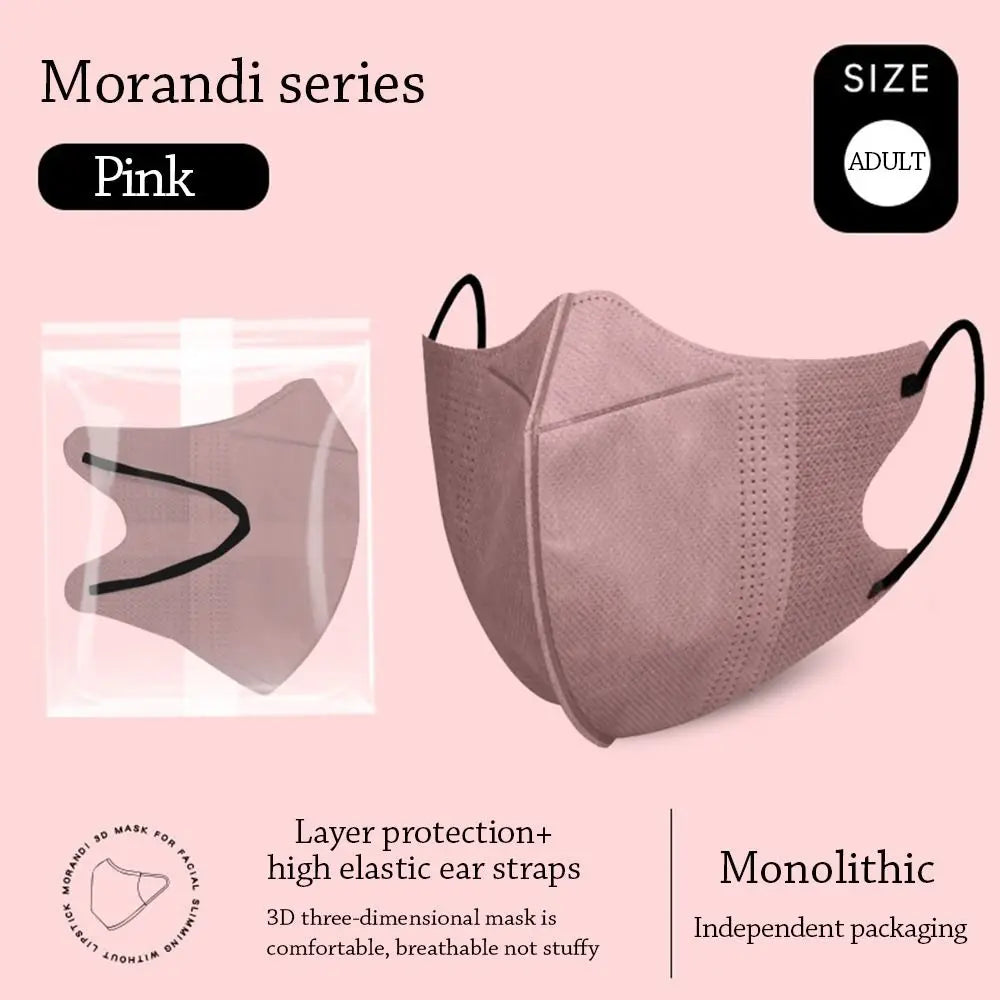 10-Pack Adult Morandi Fish Mask – Summer Slim Edition 3-Layer Approved Respirator Face Masks