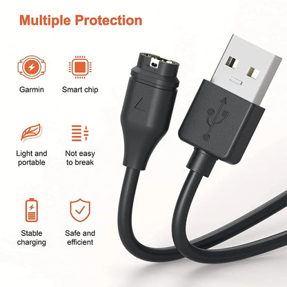 1M USB Type-C Charging Cable for Garmin Fenix 5–7 Series, Vivoactive & Venu – Fast Charge with Dustproof Plug