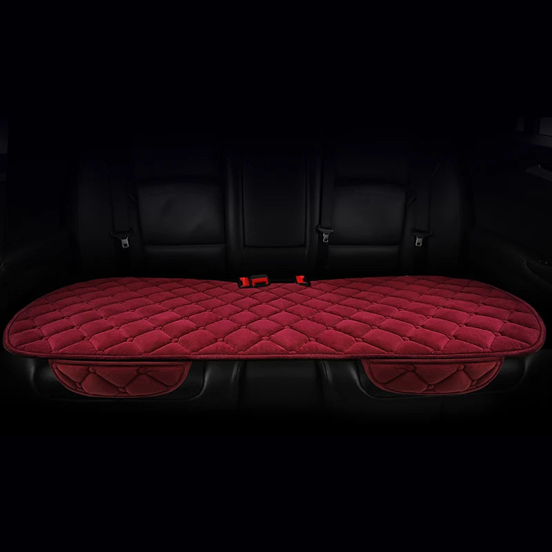 Thick Plush Car Seat Cushion Set - Warm Anti-Slip Three-Piece Winter Seat Covers