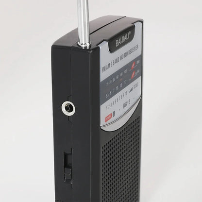 Portable AM/FM Pocket Radio with Telescopic Antenna - Battery Operated Radio Player for Elderly, Home, Walking and Camping