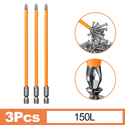 Magnetic Anti-Slip Screwdriver Bit Set - S2 Alloy Steel Impact Resistant Hex Shank Bits for Power Tools