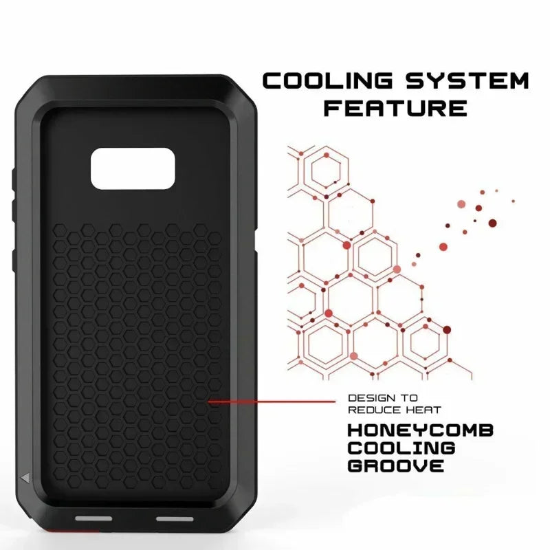 Heavy Duty Metal Doom Armor Case for Galaxy S25/S24/S23/S22/S21/S20 Ultra/S10 Plus/Note 20/10 – Shockproof Dust Protection