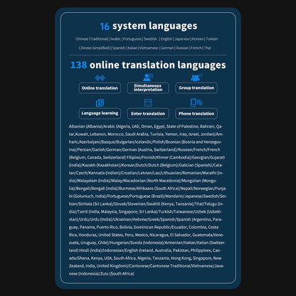 S85 Pro Language Translator Device – 138 Languages, Voice & Video Recording, Offline Translation, 8GB, 2000mAh