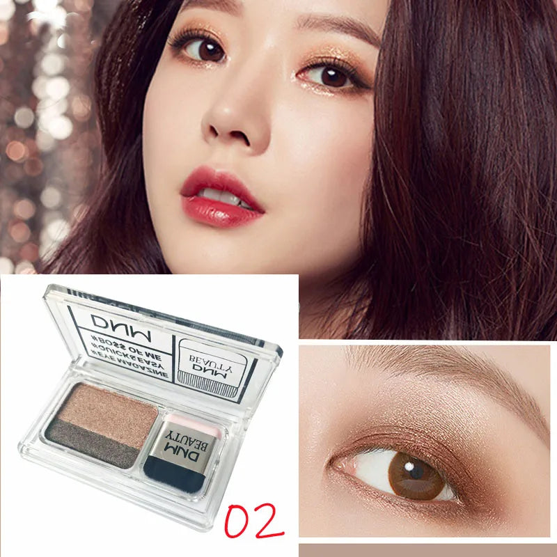 Portable Two-Color Matte Eyeshadow Palette - Lazy Makeup Solution for Professional Women, Easy-to-Carry Cosmetic Tray